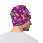 Purple Girly Unicorn Pattern Print Beanie