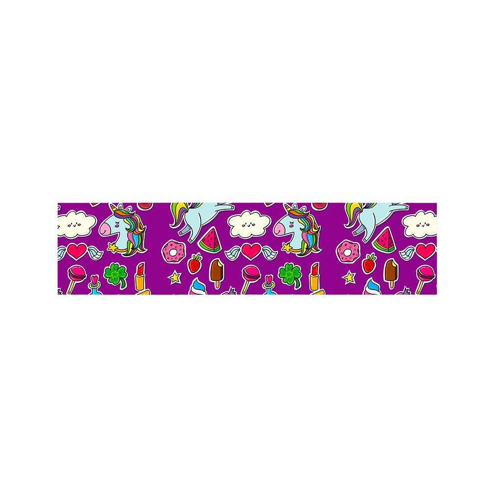 Purple Girly Unicorn Pattern Print Bed Runner