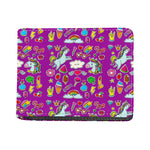 Purple Girly Unicorn Pattern Print Bifold Wallet