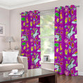 Purple Girly Unicorn Pattern Print Dimout Grommet Curtains