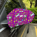 Purple Girly Unicorn Pattern Print Car Side Mirror Covers