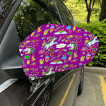 Purple Girly Unicorn Pattern Print Car Side Mirror Covers