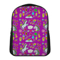 Purple Girly Unicorn Pattern Print Casual Backpack
