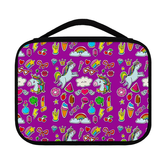 Purple Girly Unicorn Pattern Print Classic Bible Case