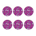 Purple Girly Unicorn Pattern Print Coaster Set