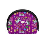 Purple Girly Unicorn Pattern Print Coin Purse