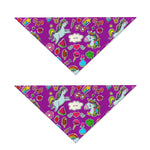 Purple Girly Unicorn Pattern Print Dog Bandana