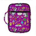 Purple Girly Unicorn Pattern Print Front Pocket Bible Bag