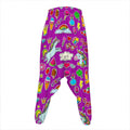 Purple Girly Unicorn Pattern Print Hammer Pants