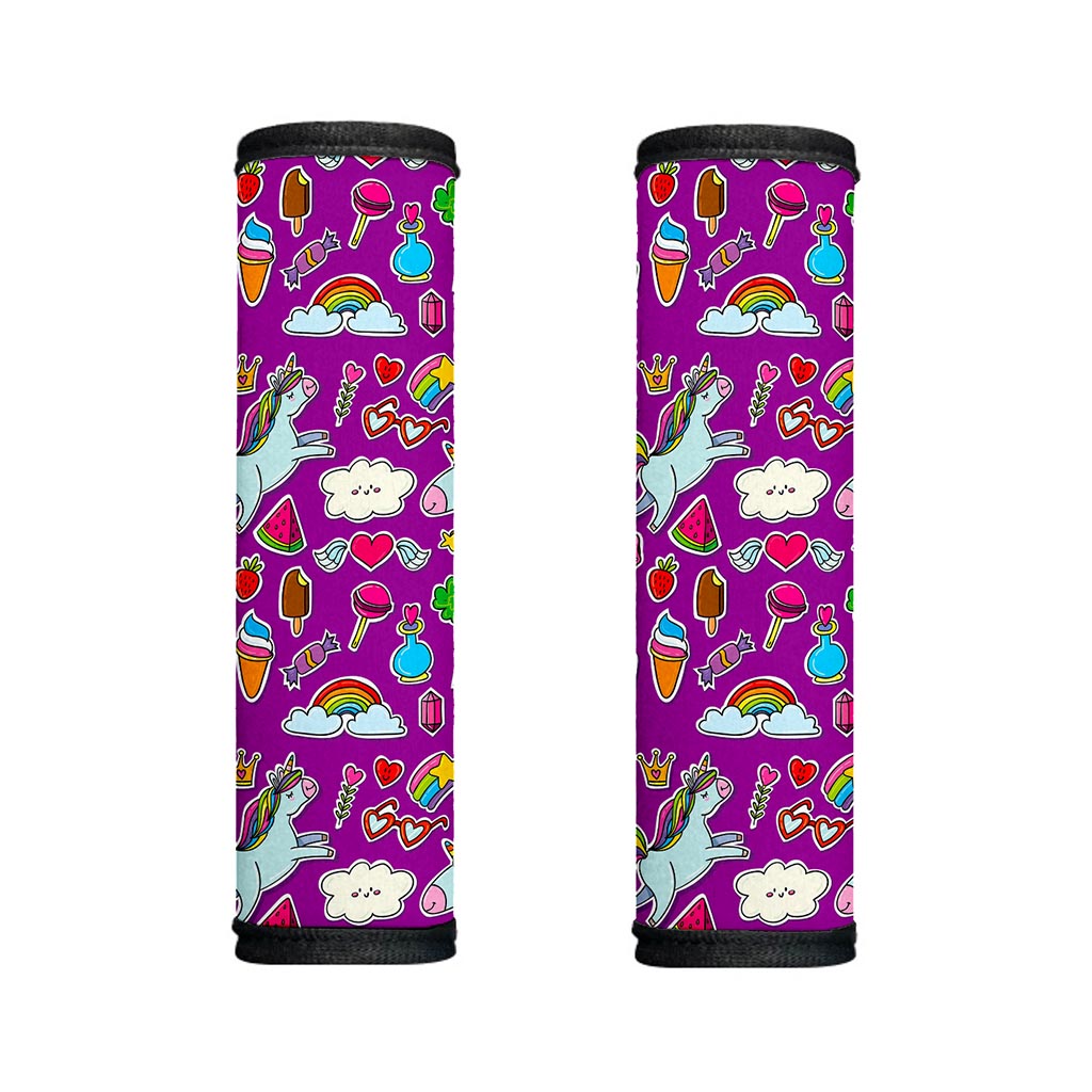 Purple Girly Unicorn Pattern Print Handle Covers