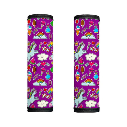 Purple Girly Unicorn Pattern Print Handle Covers