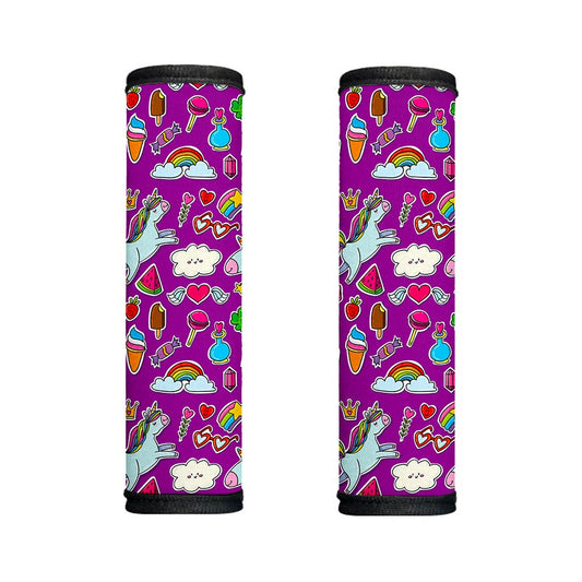 Purple Girly Unicorn Pattern Print Handle Covers