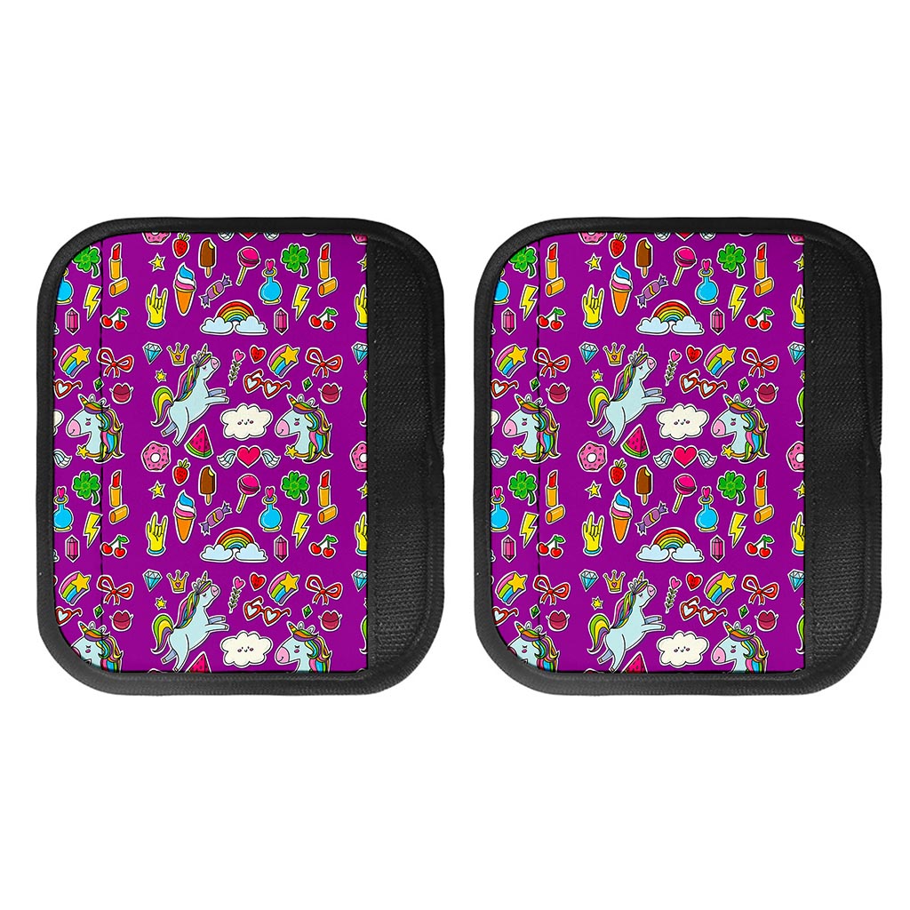 Purple Girly Unicorn Pattern Print Handle Covers