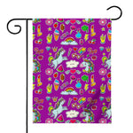 Purple Girly Unicorn Pattern Print House Flag