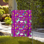 Purple Girly Unicorn Pattern Print House Flag