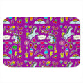 Purple Girly Unicorn Pattern Print Indoor Door Mat