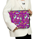 Purple Girly Unicorn Pattern Print Laptop Sleeve