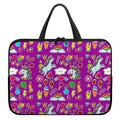 Purple Girly Unicorn Pattern Print Laptop Sleeve With Handle