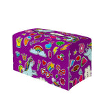 Purple Girly Unicorn Pattern Print Leather Tissue Box Cover
