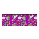 Purple Girly Unicorn Pattern Print Long Kitchen Mat