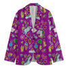 Purple Girly Unicorn Pattern Print Men's Blazer