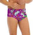 Purple Girly Unicorn Pattern Print Men's Briefs