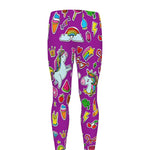 Purple Girly Unicorn Pattern Print Men's leggings
