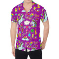 Purple Girly Unicorn Pattern Print Men's Shirt