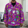 Purple Girly Unicorn Pattern Print Men's Shirt Jacket