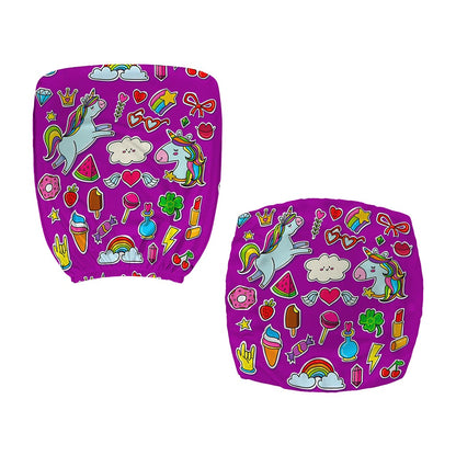 Purple Girly Unicorn Pattern Print Office Chair Cover