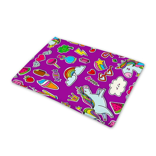 Purple Girly Unicorn Pattern Print Pet Cooling Mat Cover