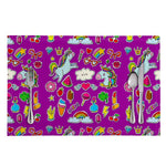 Purple Girly Unicorn Pattern Print Placemat