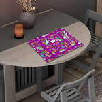 Purple Girly Unicorn Pattern Print Placemat