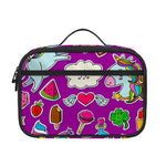 Purple Girly Unicorn Pattern Print Portable Lunch Bag