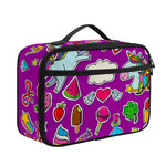 Purple Girly Unicorn Pattern Print Portable Lunch Bag