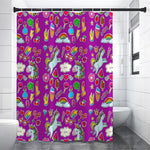 Purple Girly Unicorn Pattern Print Premium Shower Curtain