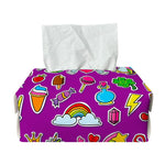 Purple Girly Unicorn Pattern Print Rectangle Tissue Box Cover