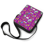 Purple Girly Unicorn Pattern Print Rectangular Crossbody Bag