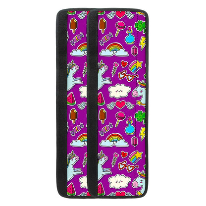 Purple Girly Unicorn Pattern Print Refrigerator Handle Covers