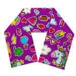 Purple Girly Unicorn Pattern Print Scarf