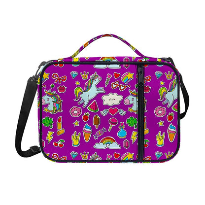 Purple Girly Unicorn Pattern Print Shoulder Strap Bible Bag