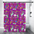 Purple Girly Unicorn Pattern Print Shower Curtain