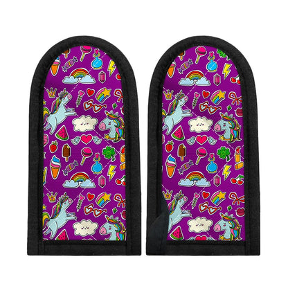 Purple Girly Unicorn Pattern Print Skillet Handle Cover