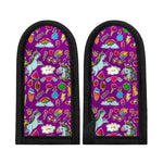 Purple Girly Unicorn Pattern Print Skillet Handle Cover