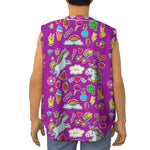 Purple Girly Unicorn Pattern Print Sleeveless Baseball Jersey