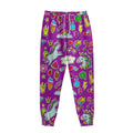 Purple Girly Unicorn Pattern Print Sweatpants