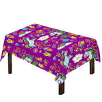 Purple Girly Unicorn Pattern Print Tablecloth
