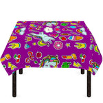 Purple Girly Unicorn Pattern Print Tablecloth