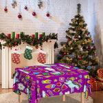 Purple Girly Unicorn Pattern Print Tablecloth