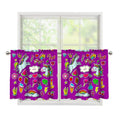 Purple Girly Unicorn Pattern Print Tier Curtains
